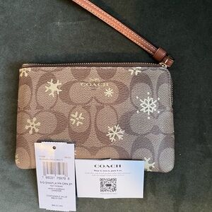 New Coach compact snowflakes wallet